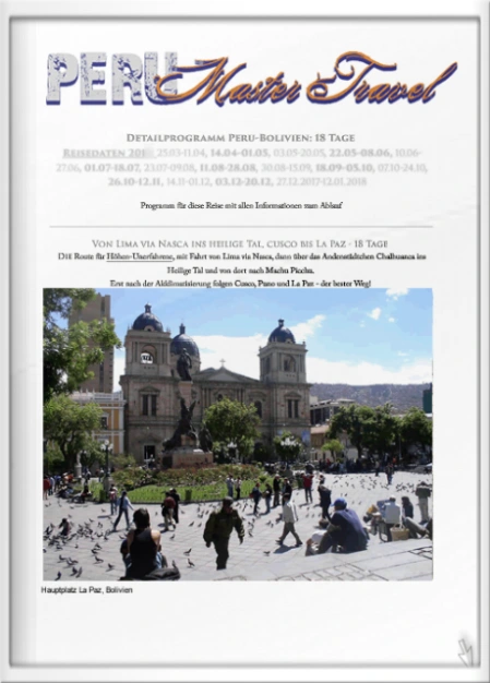 perumastertravel 18 tage privat peru bolivien